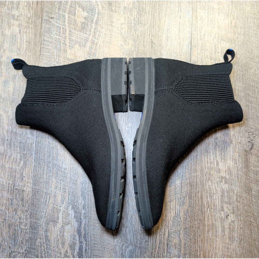Rothy's The Lug Chelsea Boots Womens Size 9 Onyx Black Knit Modern Pull On - Picture 11 of 14